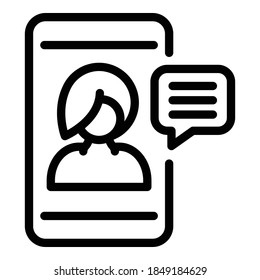 Phone training icon. Outline phone training vector icon for web design isolated on white background
