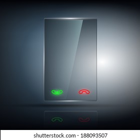 phone with a transparent body on a dark background