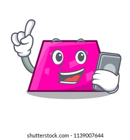 With phone trapezoid character cartoon style