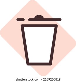 Phone trashbin, illustration, vector on a white background.