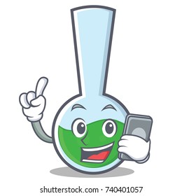 With phone tube laboratory character cartoon