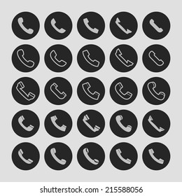 phone tubes icon set