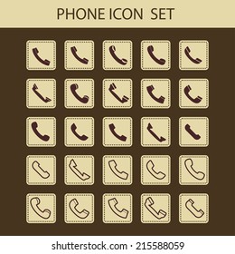 phone tubes icon set