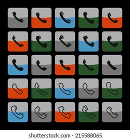 phone tubes icon set