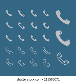 phone tubes icon set