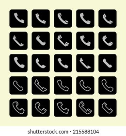 phone tubes icon set