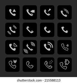 phone tubes icon set