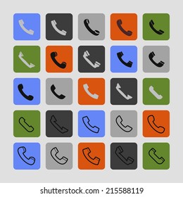 phone tubes icon set