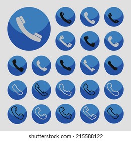 phone tubes icon set