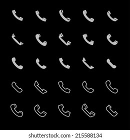 phone tubes icon set