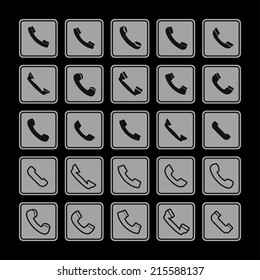 phone tubes icon set