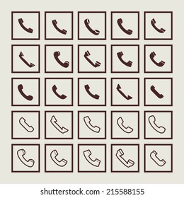 phone tubes icon set