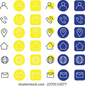 Phone ui icons classic flat handdrawn symbols