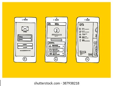 Phone UI Wire frame 