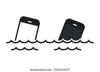 Phone underwater icon. illustration vector