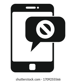 Phone unemployed sms icon. Simple illustration of phone unemployed sms vector icon for web design isolated on white background