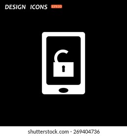 phone is unlocked. icon. vector design