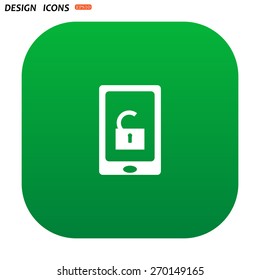 phone is unlocked. icon. vector design