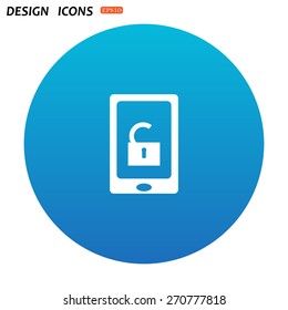 phone is unlocked. icon. vector design