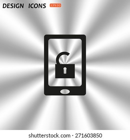 phone is unlocked. icon. vector design
