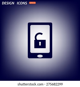 phone is unlocked. icon. vector design