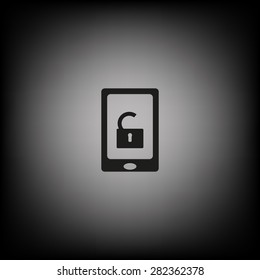 phone is unlocked. icon. vector design