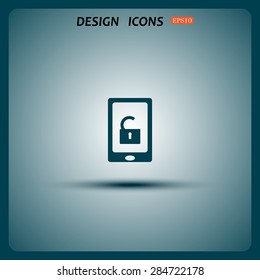 phone is unlocked. icon. vector design