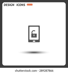 phone is unlocked. icon. vector design