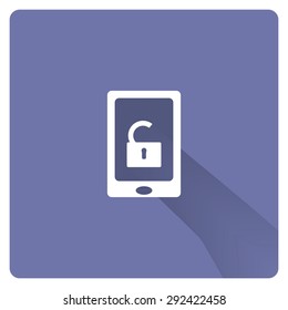 phone is unlocked. icon. vector design
