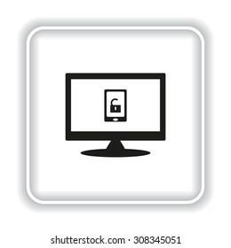 phone is unlocked. icon. vector design
