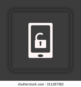 phone is unlocked. icon. vector design