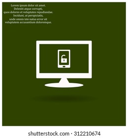 phone is unlocked. icon. vector design