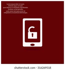 phone is unlocked. icon. vector design