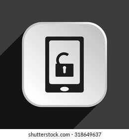 phone is unlocked. icon. vector design