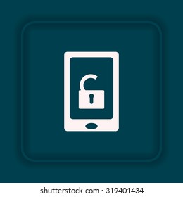 phone is unlocked. icon. vector design