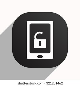 phone is unlocked. icon. vector design