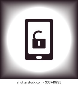 phone is unlocked. icon. vector design