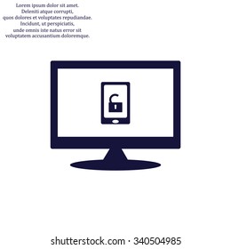 phone is unlocked. icon. vector design