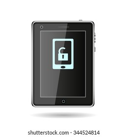 phone is unlocked. icon. vector design