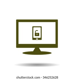 phone is unlocked. icon. vector design
