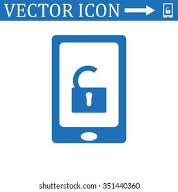 phone is unlocked icon, vector illustration. Flat design style