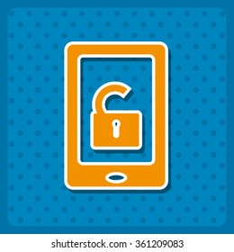 phone is unlocked icon, vector illustration. Flat design style