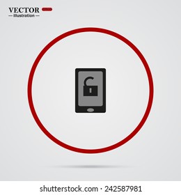 phone is unlocked, vector, EPS 10