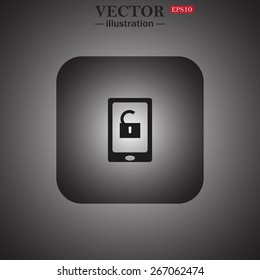  phone is unlocked, web icon. vector design