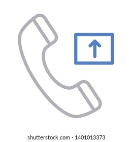 phone upload vector color line icon