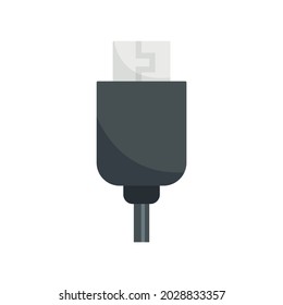 Phone usb cable icon. Flat illustration of phone usb cable vector icon isolated on white background