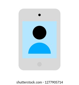 Phone User Icon - Phone User Isolated, Smartphone Call Illustration - Vector Mobile User