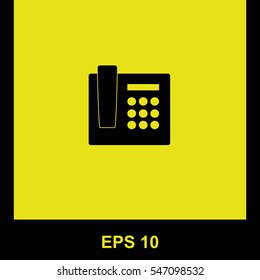 Phone. vector black icon. Isolated illustration. Business picture.