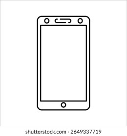 vetor de telefone com tela preta e branca, em branco isolado no fundo branco. eps 10