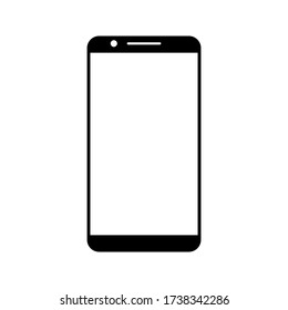 phone vector with blank white screen isolated on white background.